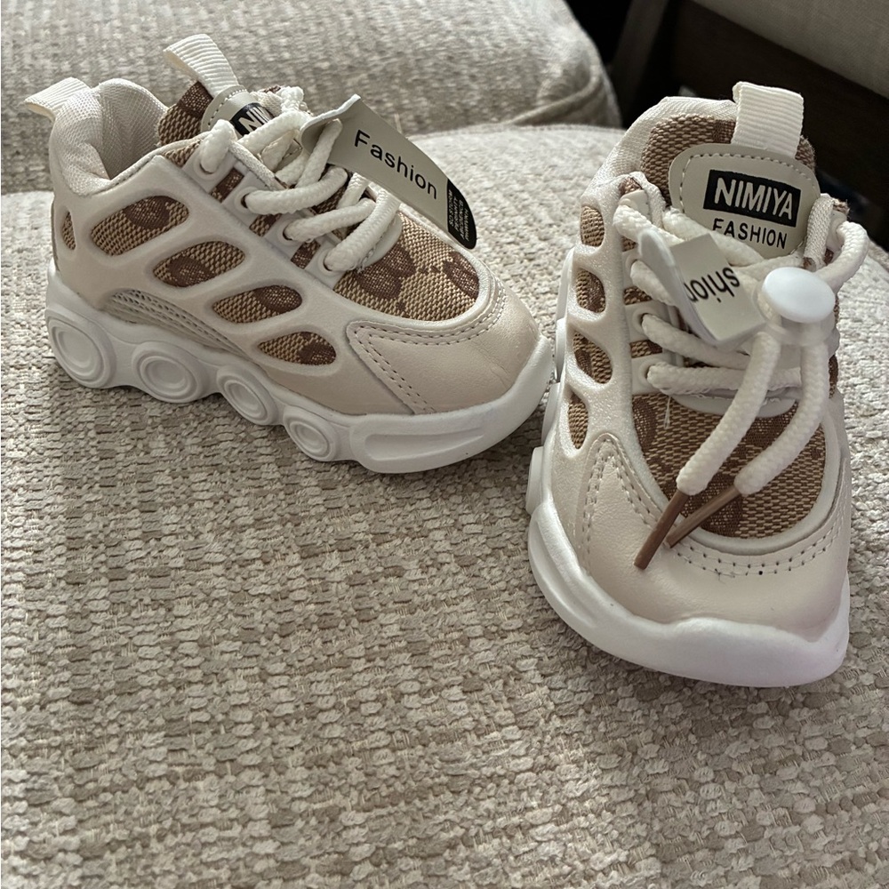 Fashion Kids Sneakers - Beige and Brown